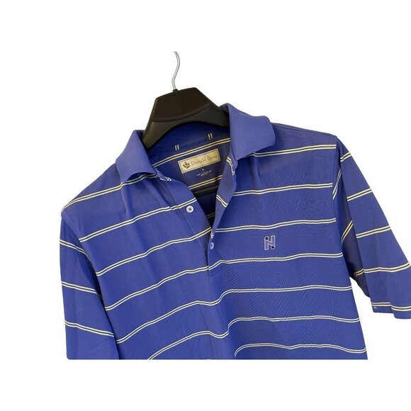 DONALD ROSS Polo Shirt Golf Purple Stripes Short Sleeve Size Small - Picture 7 of 9